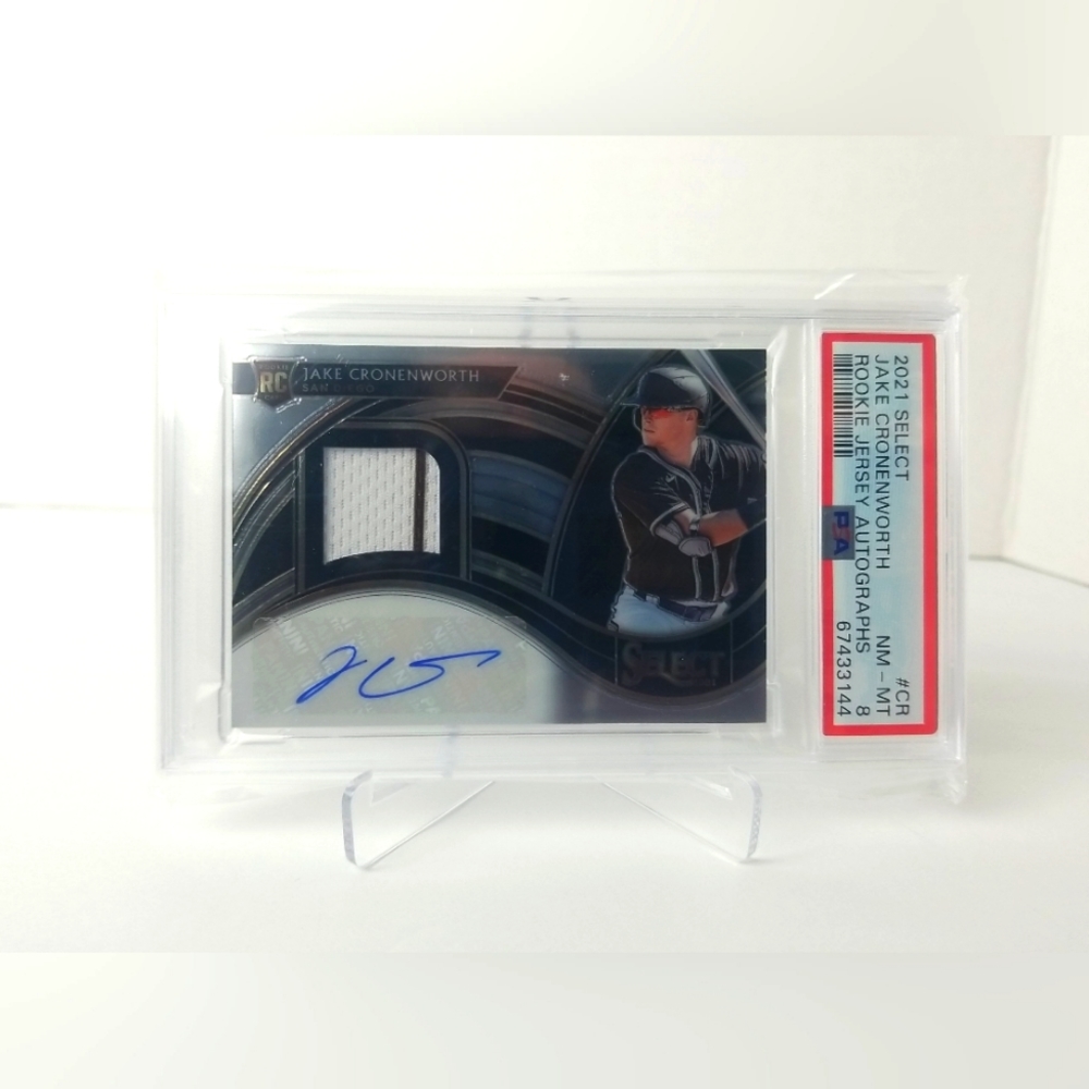 2021 Panini Select Jake Cronenworth RC Rookie Jersey Auto #RJA-CR /299 PSA 8